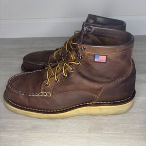 Danner Bull Run Moc 6" Brown Steel Toe Work Boots 15564 Men 9.5 D Made in USA